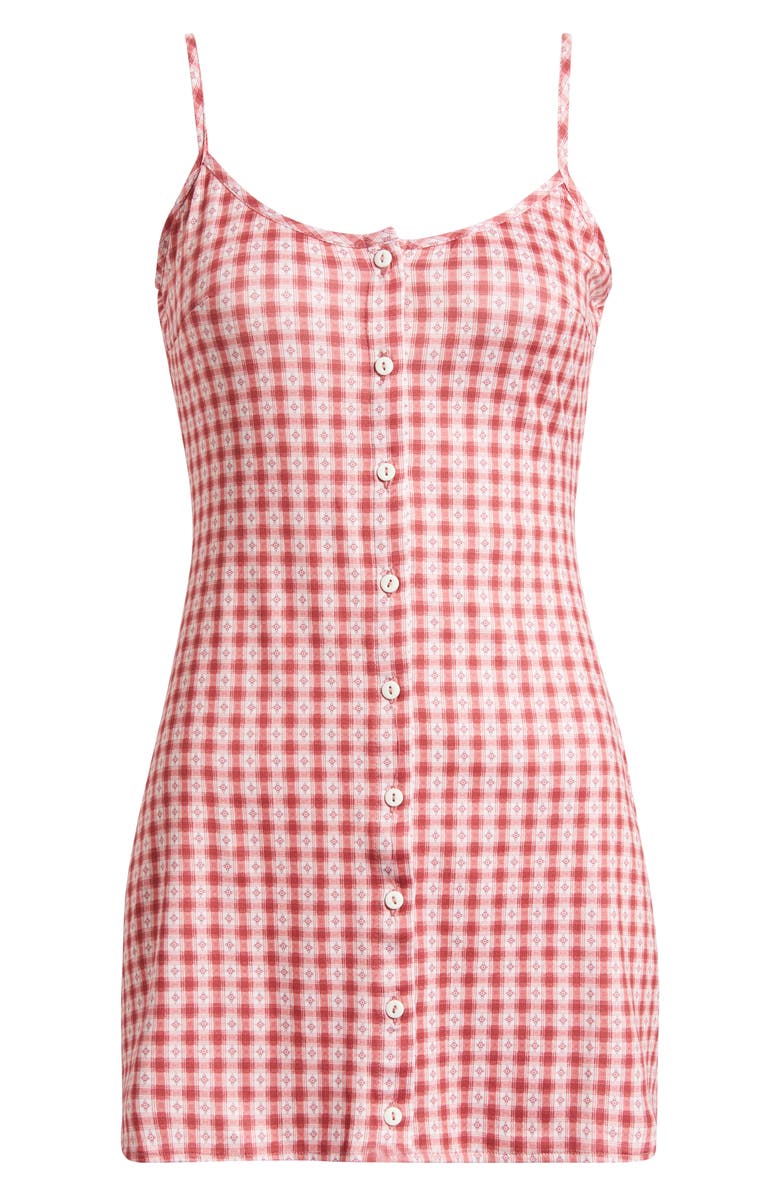 Bella Venice Sleeveless Button Front Minidress, Alternate, color, White With Red Pattern