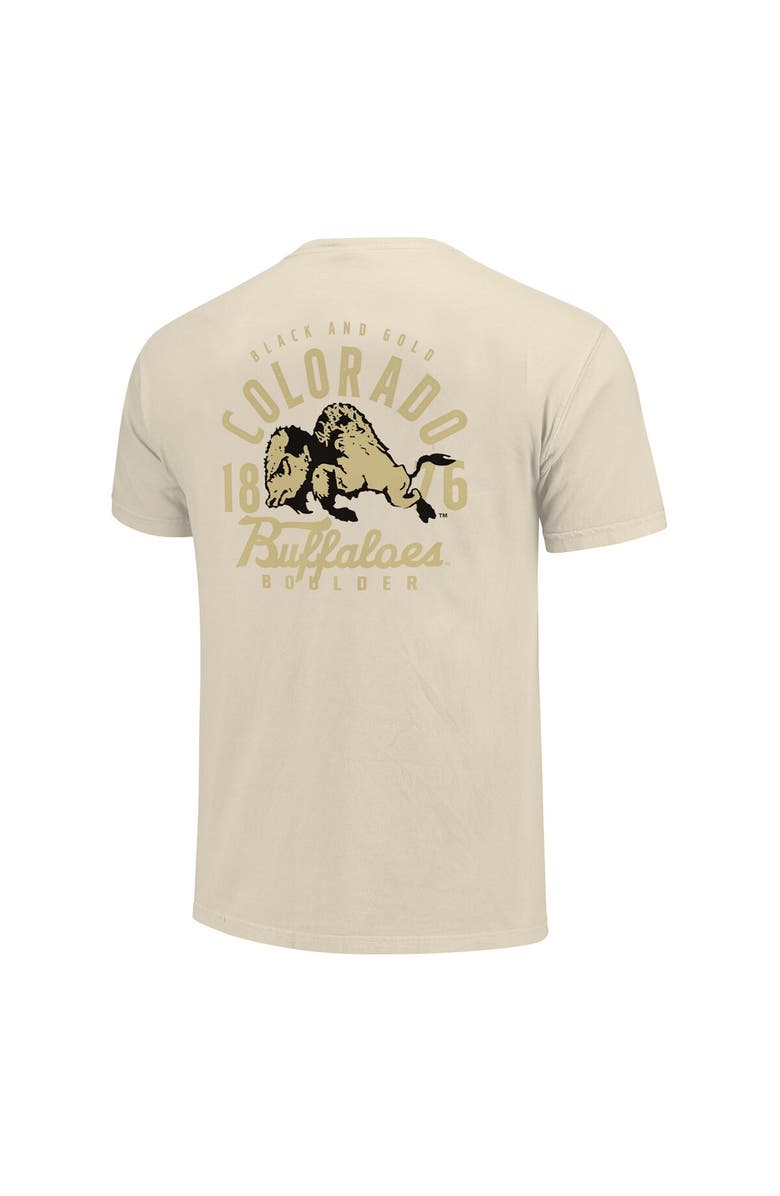 IMAGE ONE Men's Cream Colorado Buffaloes Comfort Colors Mascot Overlay T-Shirt, Alternate, color, 
