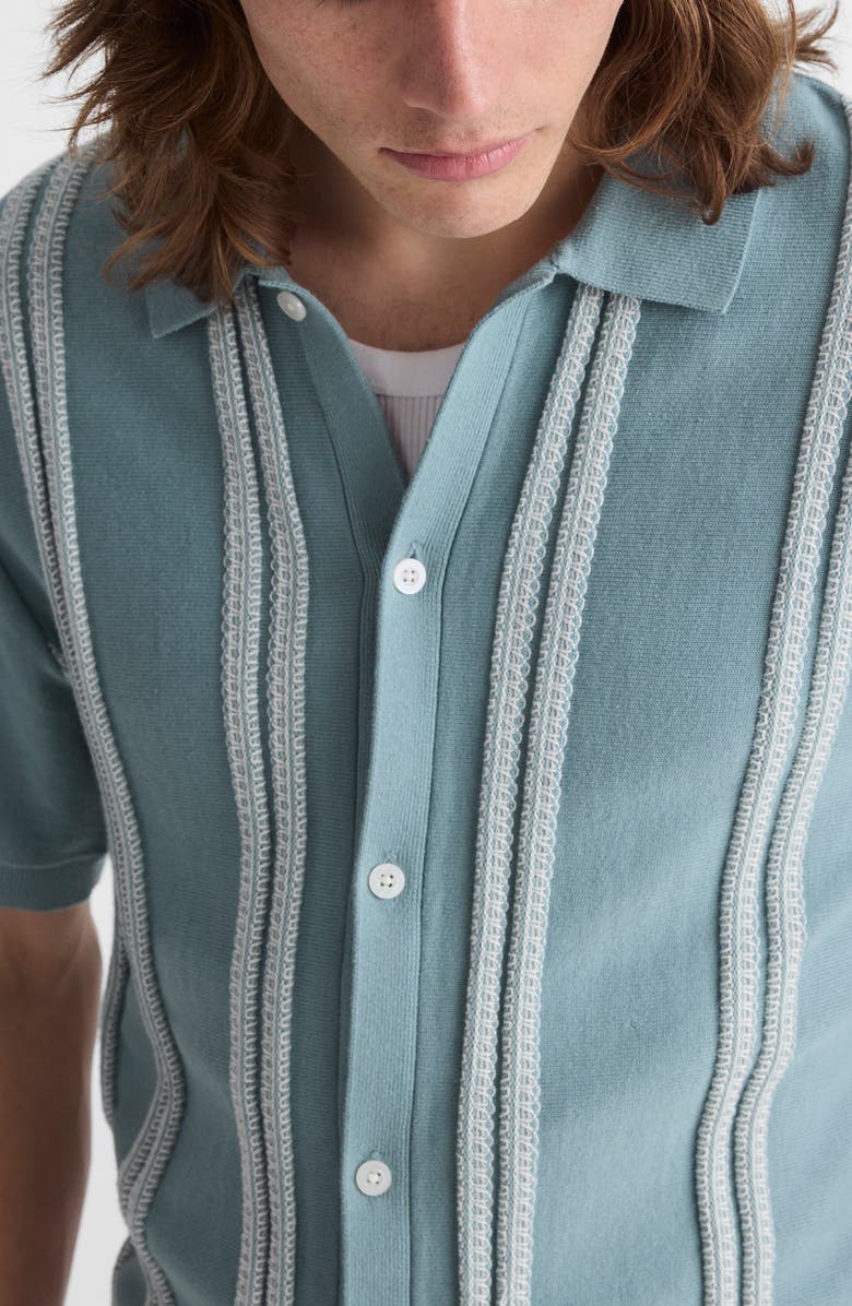 Madewell April Textured Stripe Full Botton Cotton Cardigan, Alternate, color, 