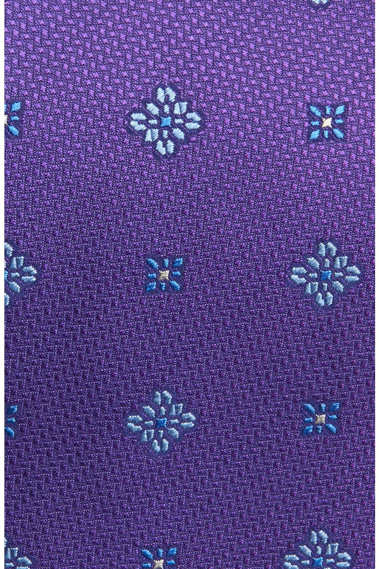 Geometric Floral Medallion Silk Tie, Alternate, color, PURPLE