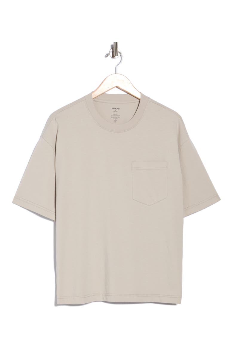 Boxy Short Sleeve Pocket T-Shirt, Alternate, color, GREY OWL