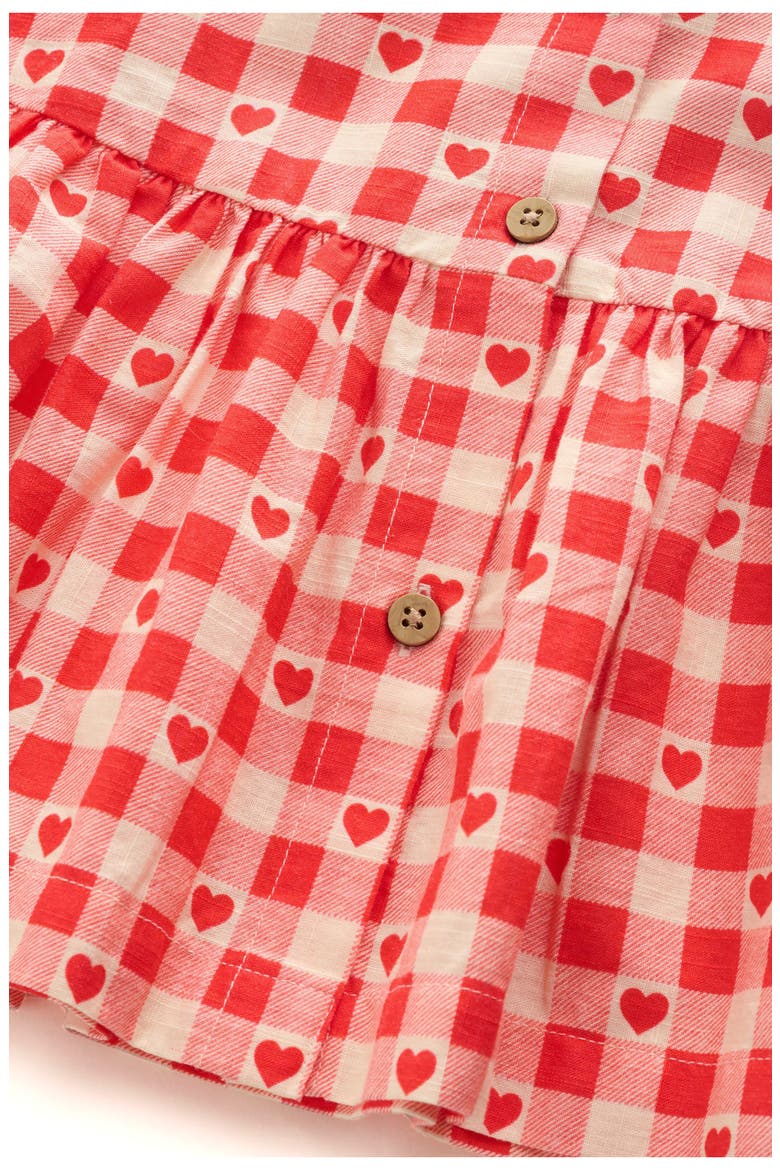 Kids' Gingham Heart Cotton Dress, Alternate, color, RED