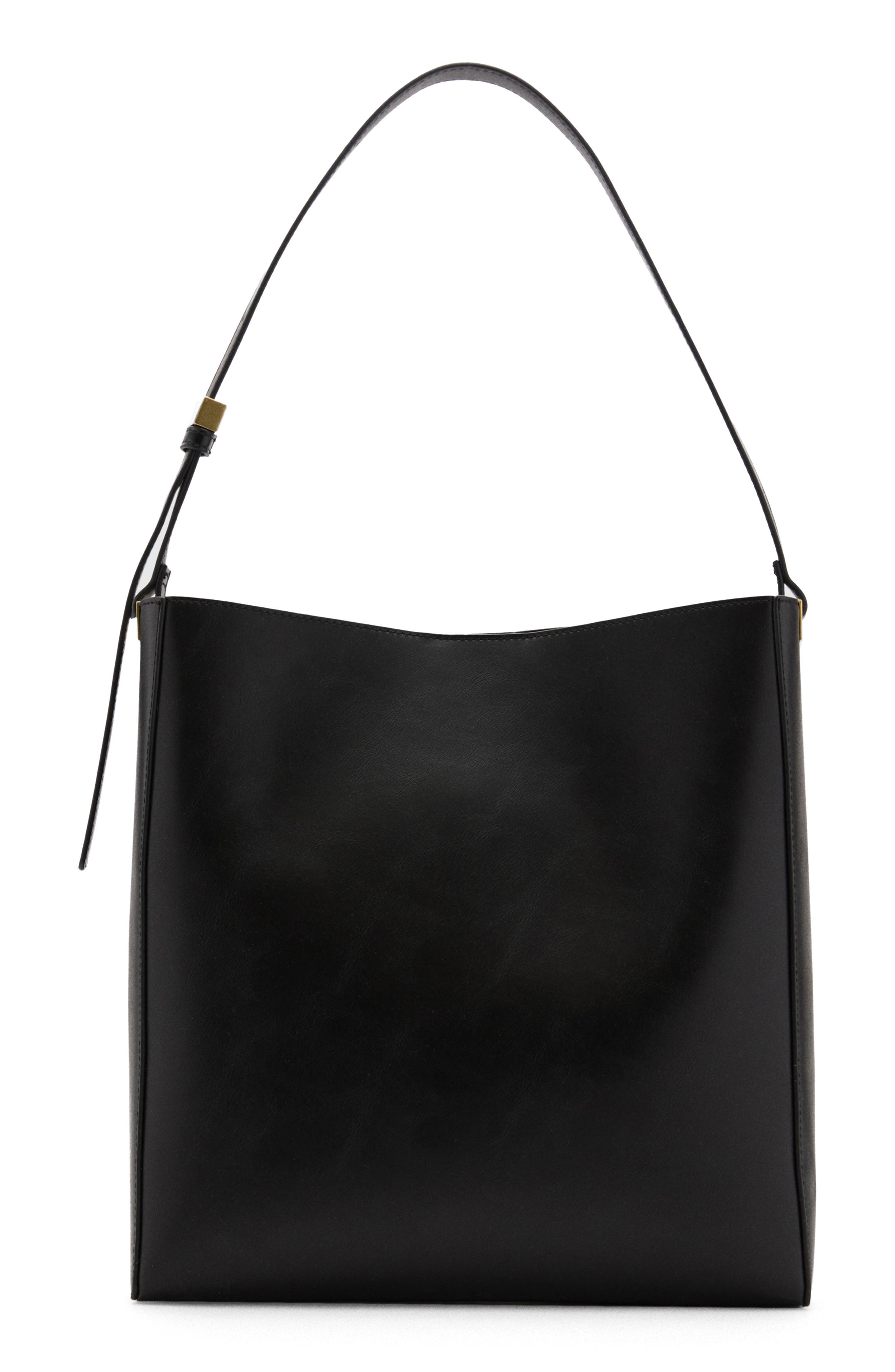 MANGO Faux Leather Shopper Bag, Main, color, 