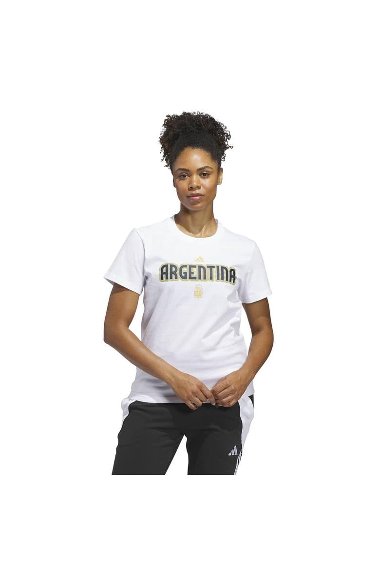 Women's adidas White Argentina National Team Jersey Hook T-Shirt, Alternate, color, White