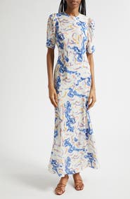 Ulla Johnson Samar Abstract Print Silk Dress