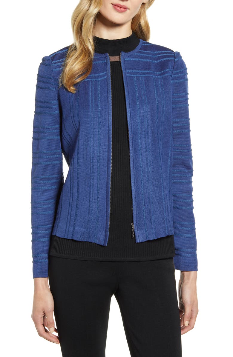 Ming Wang Front Zip Pullover, Main, color, 