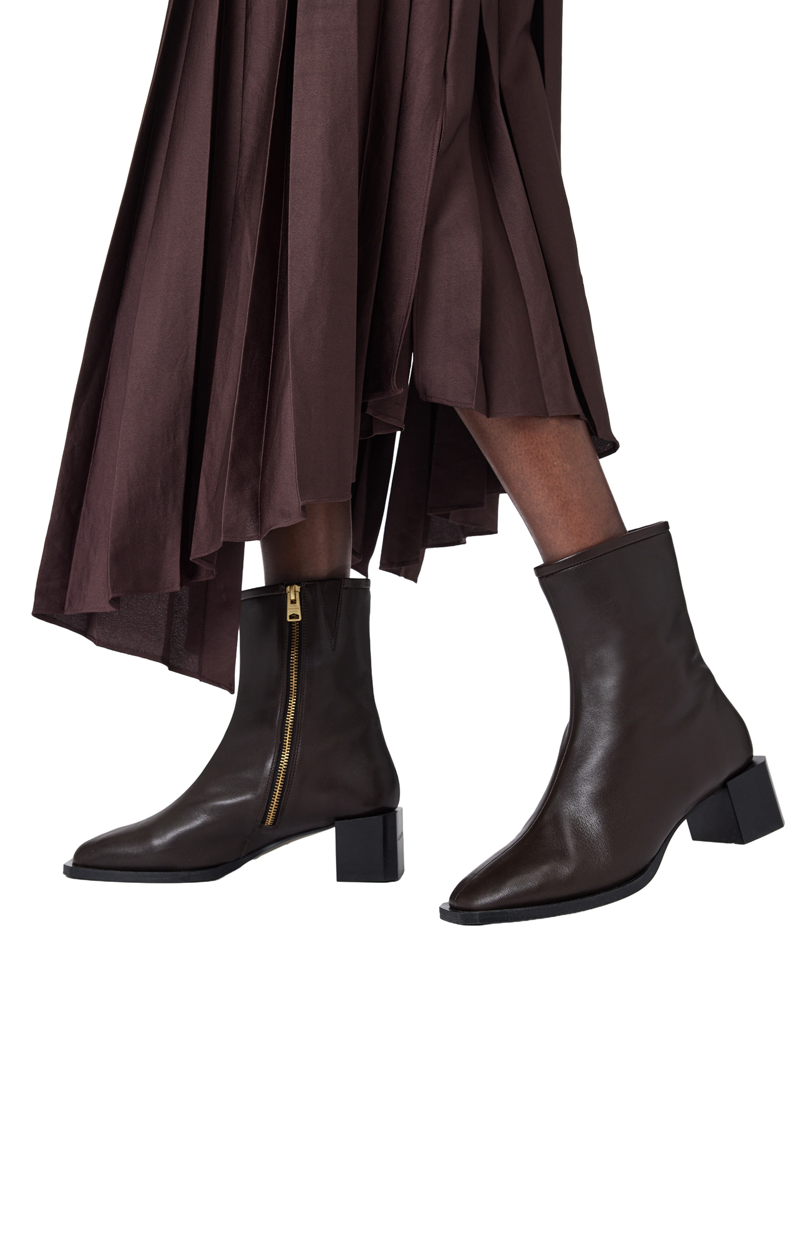 AllSaints Avril Bootie, Alternate, color, Brown