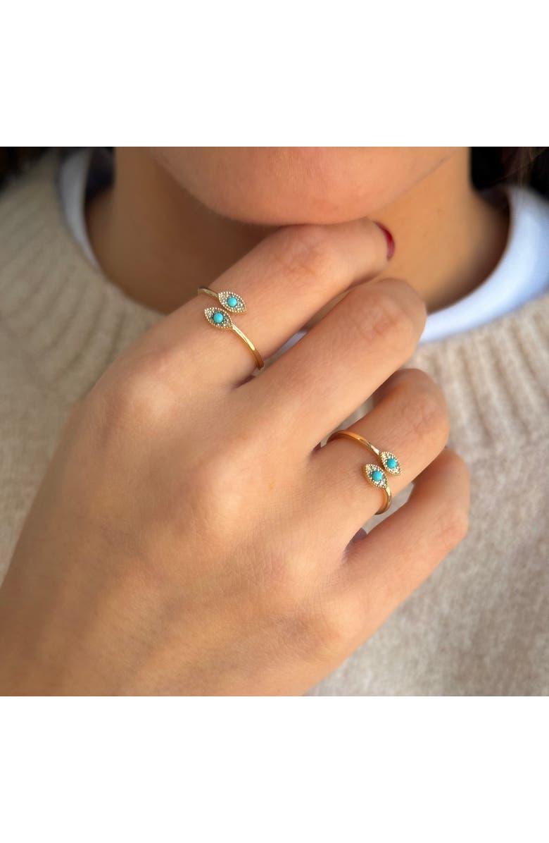 BY ADINA EDEN Diamond Pave
Turquoise Evil Eye Wrap Ring 14K, Alternate, color,