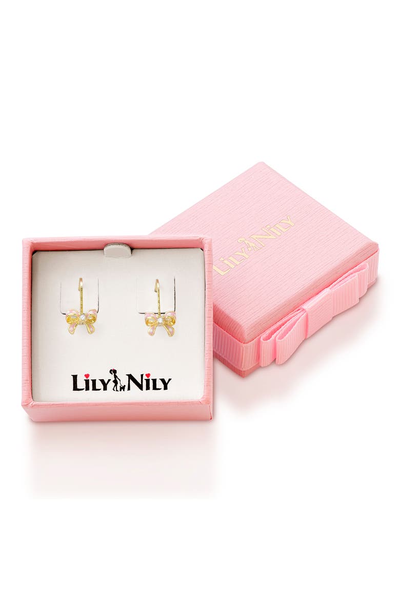 Bow Earrings, Alternate, color, GOLD