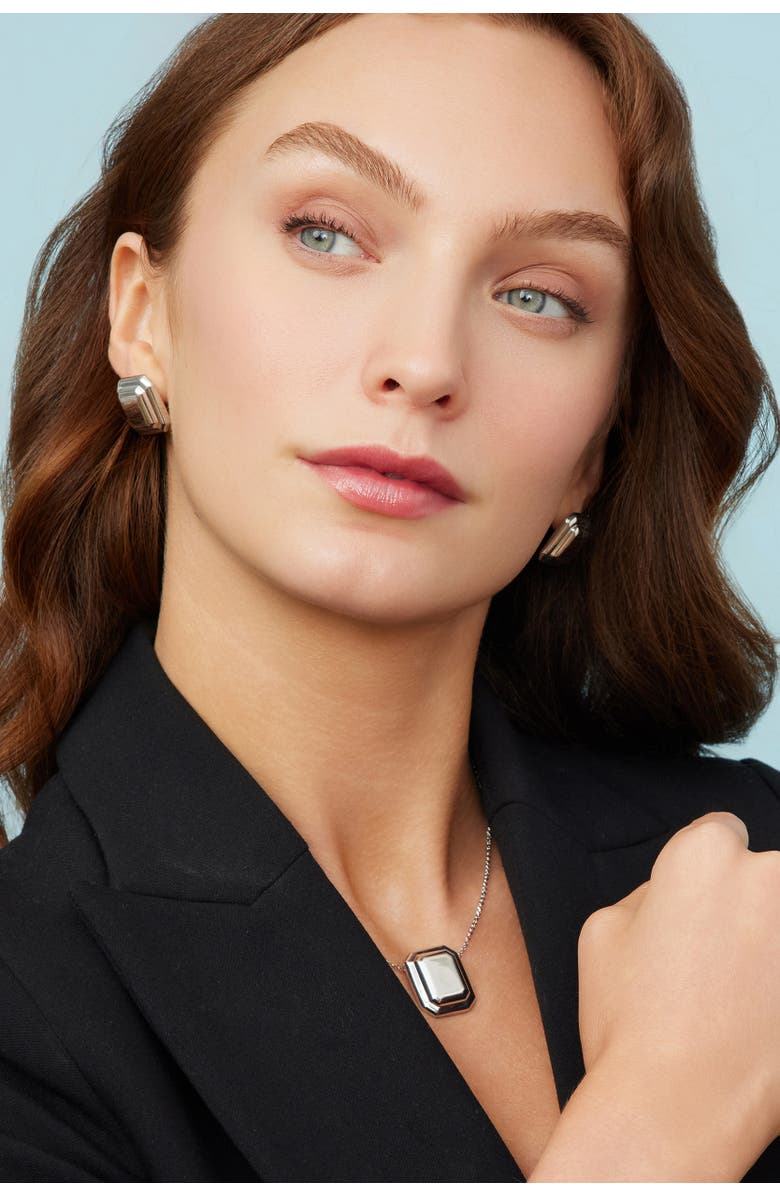 Oradina Sterling Silver Cufflink Button Studs, Alternate, color, Silver