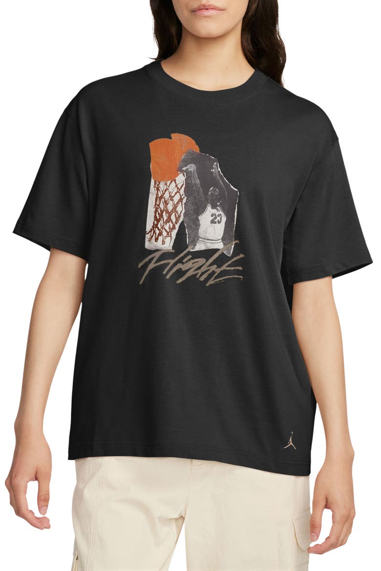 Collage Girlfriend Oversize T-Shirt, Main, color, BLACK/ LEGEND MEDIUM BROWN