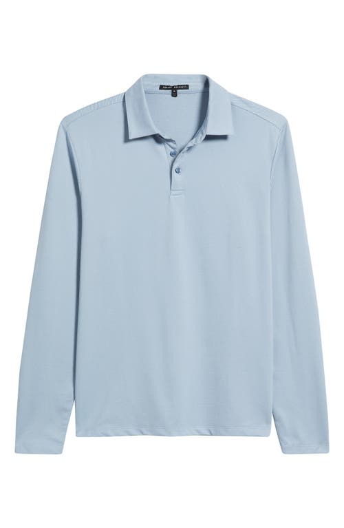 Robert Barakett Luciano Long Sleeve Twill Polo In Blue