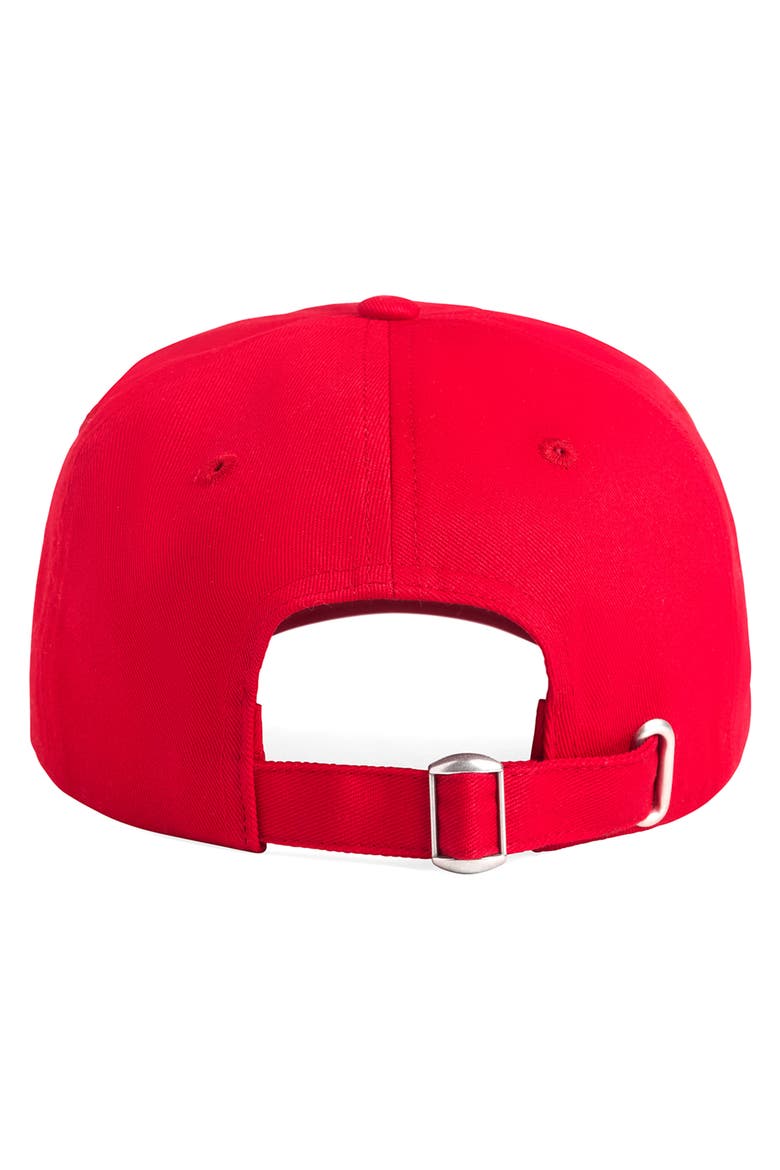 Valentine Logo Cotton Twill Baseball Cap, Alternate, color, RED