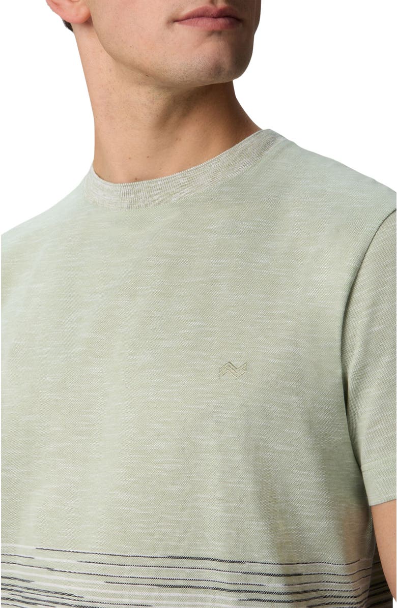 Missoni Crewneck T-shirt In Slub Cotton And Linen With Zigzag Embroidery, Alternate, color, Green