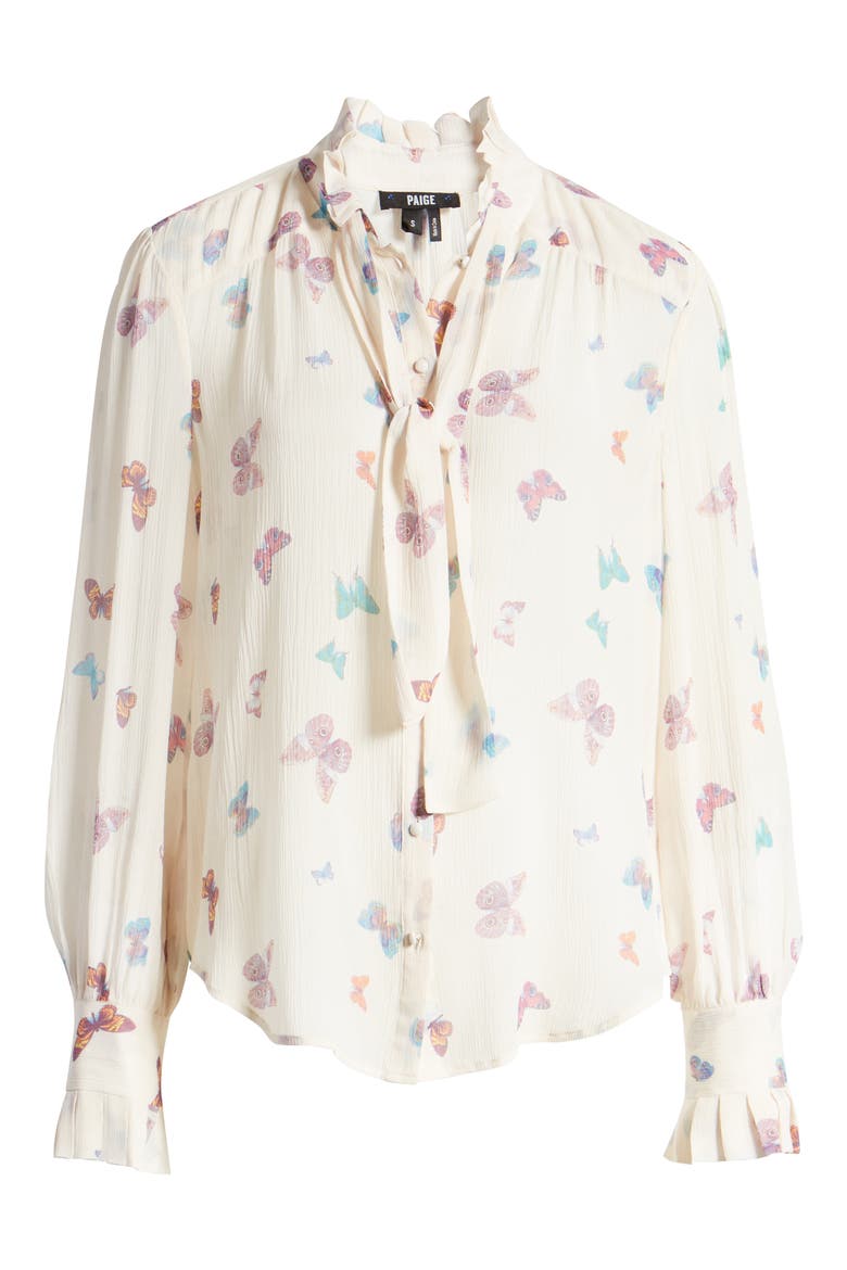 Leonetta Tie Neck Blouse, Alternate, color, PARCHMENT