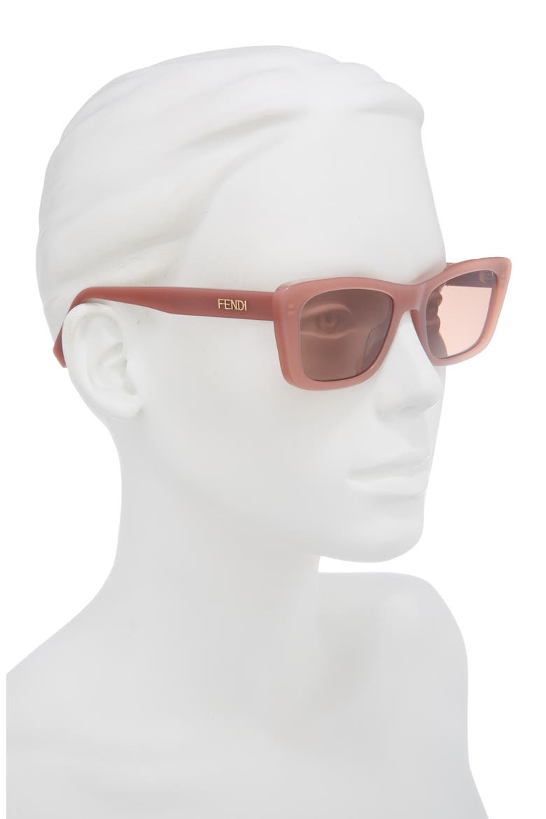 Lettering 53mm Cat Eye Sunglasses, Alternate, color, RED/ OTHER / BORDEAUX