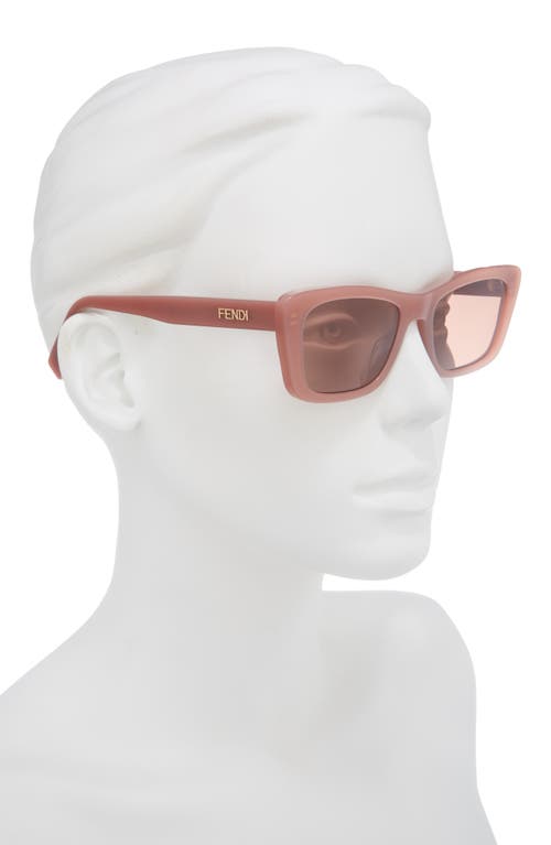 Fendi Lettering 53mm Cat Eye Sunglasses In Brown