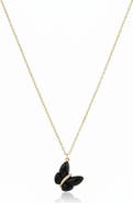 The Lovery Fine Jewelry Asymmetrical Onyx Butterfly Necklace
