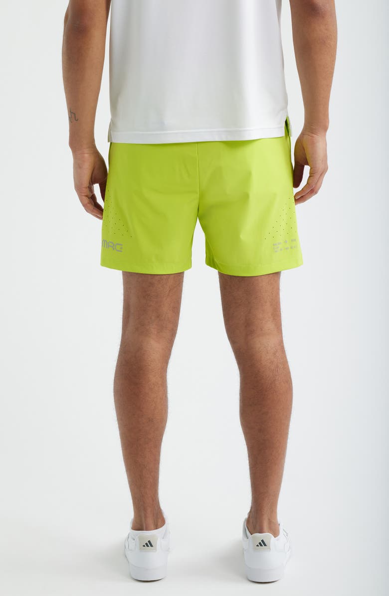 Malbon Golf MRC Tech Water Repellent Running Shorts, Alternate, color, Green Acid