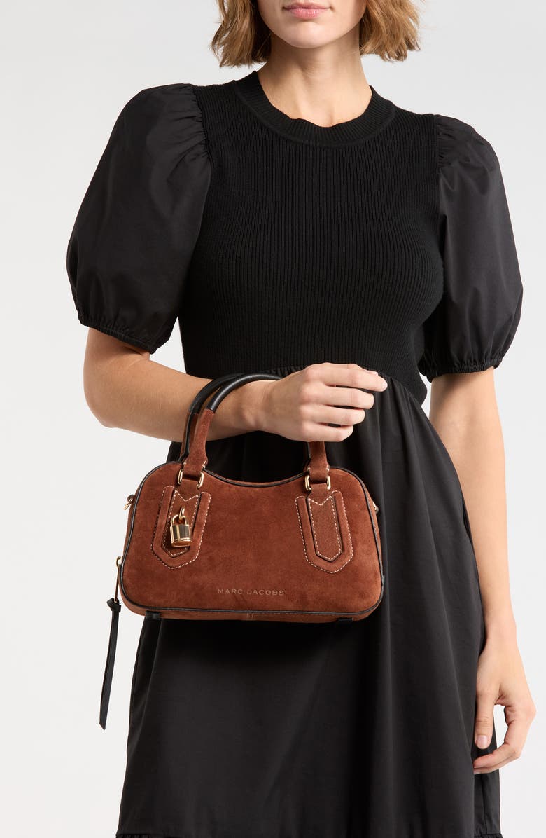 Marc Jacobs Drifter Small Suede Satchel, Alternate, color, Cognac