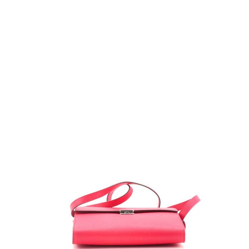 Pre-owned Hermes Hermes Clic Wallet On Strap Epsom 16 In Pink