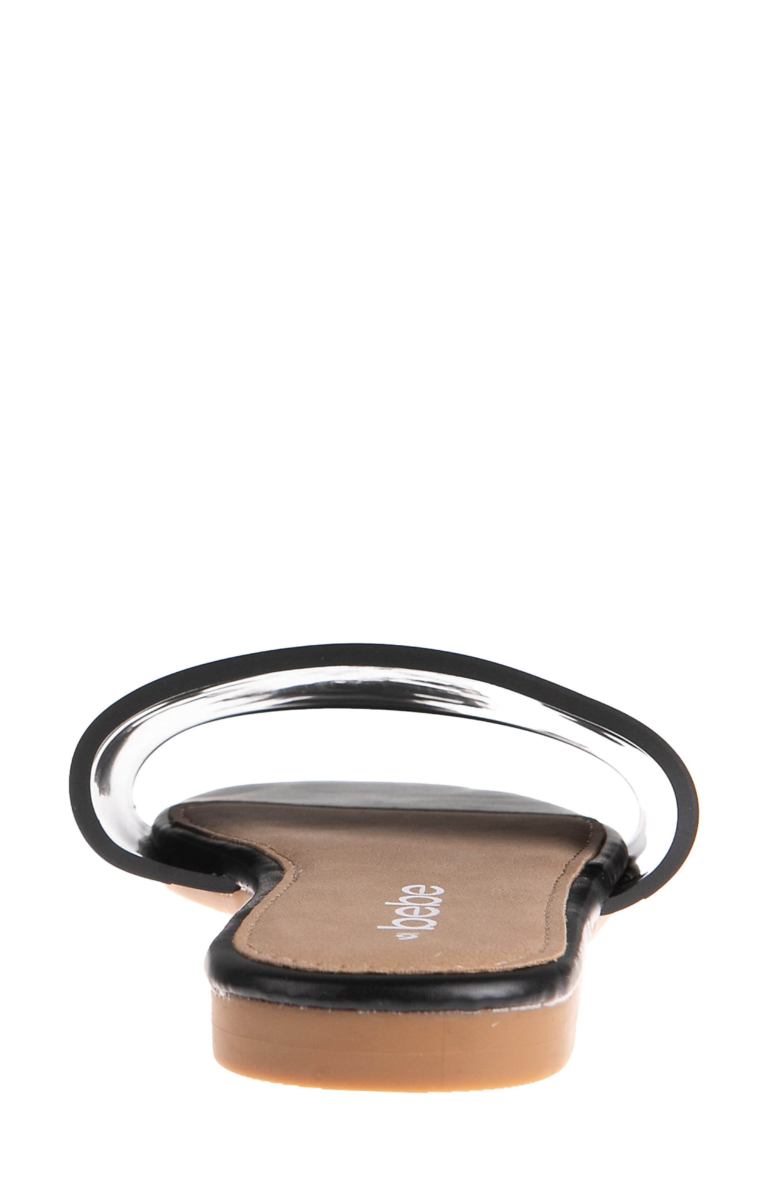bebe Logo Slide Sandal, Alternate, color, 