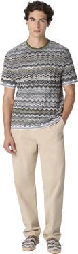 Missoni Cotton Knit T-shirt With Chevron Pattern