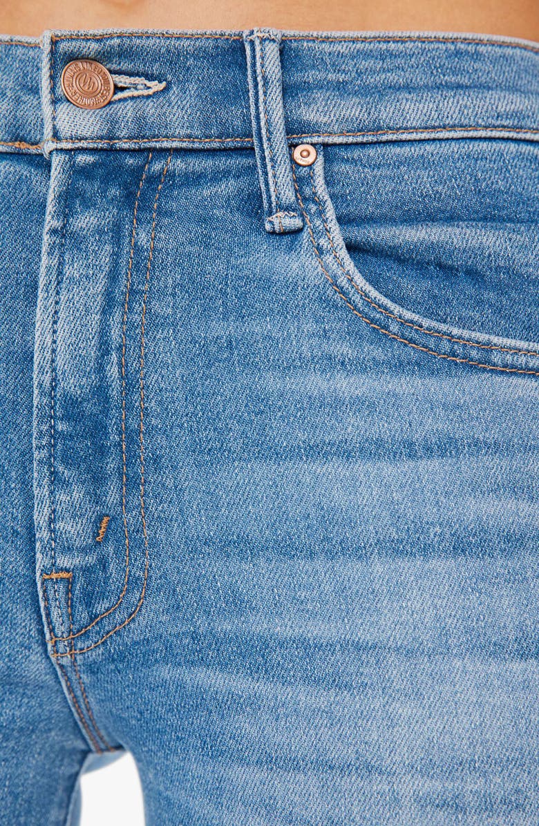 MOTHER The Insider High Waist Step Frayed Hem Crop Jeans, Alternate, color, Out Of The Blue