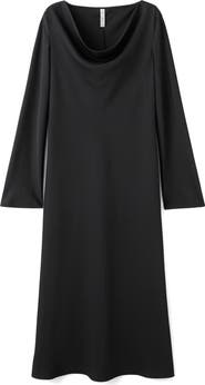 MANGO Cowl Neck Long Sleeve Dress