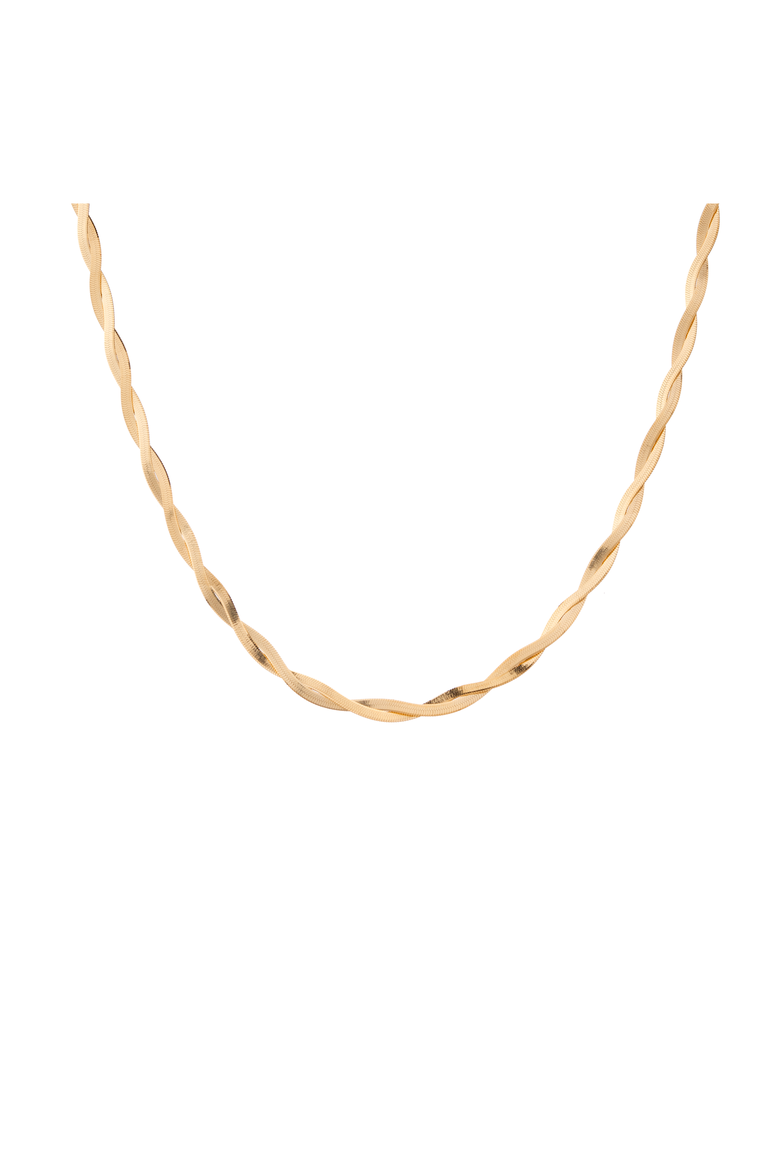 Herringbone Twist Necklace, Main, color, Yellow Gold Vermeil