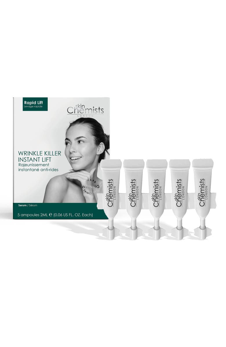 SKINCHEMISTS Wrinkle Killer Instant Face Lift 5 x 2ml Ampoules Solution-Based Anti-Aging Treatment Serum for Fine Lines, Wrinkles & Loss of Firmness, Main, color,
