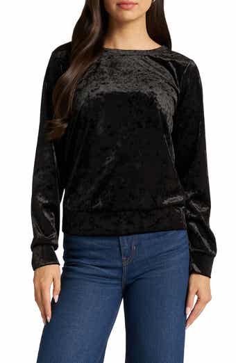 Crushed Velvet Crewneck Top