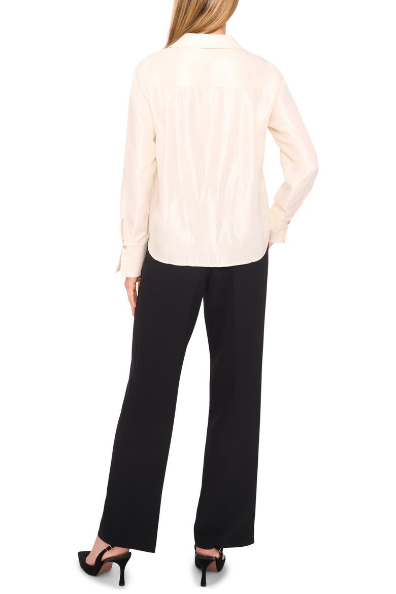 Collared Crepe Popover Top, Alternate, color, BIRCH