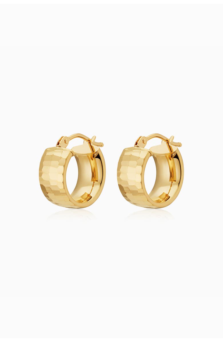 Oradina 14K Gold Reflections Bold Midi Hoops, Alternate, color, Yellow Gold