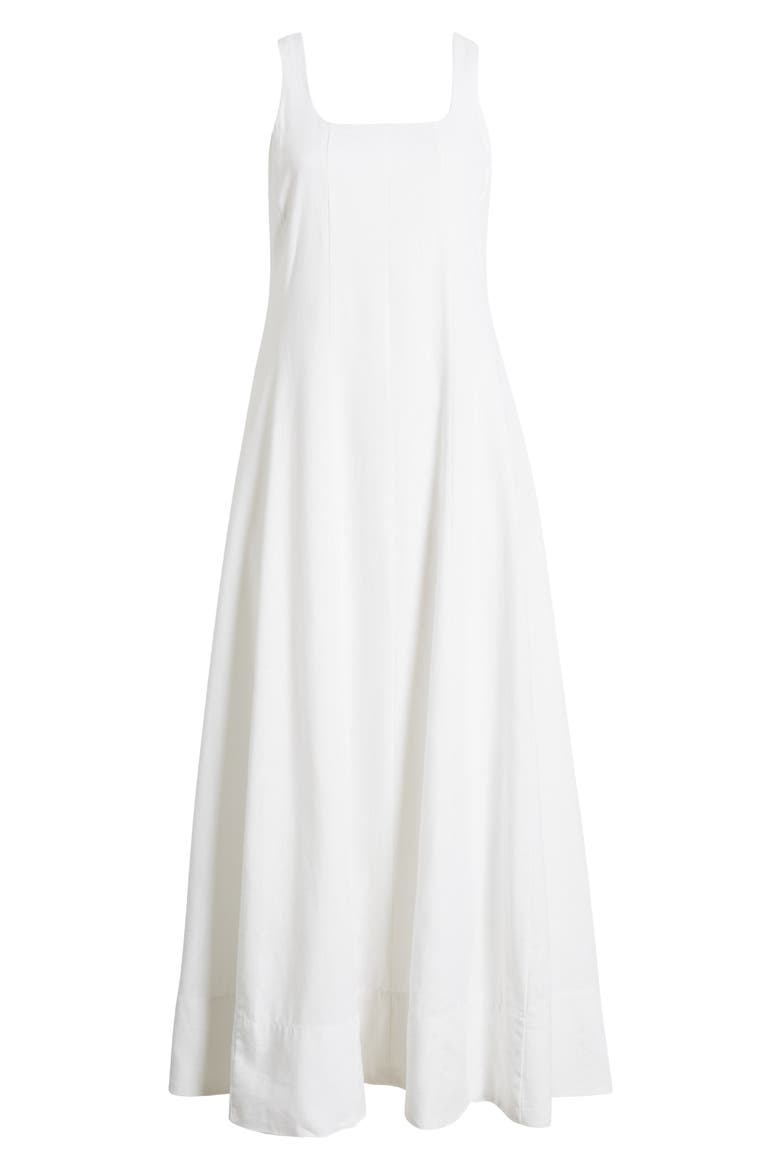 Linen Blend Maxi Dress, Alternate, color, BRIGHT WHITE