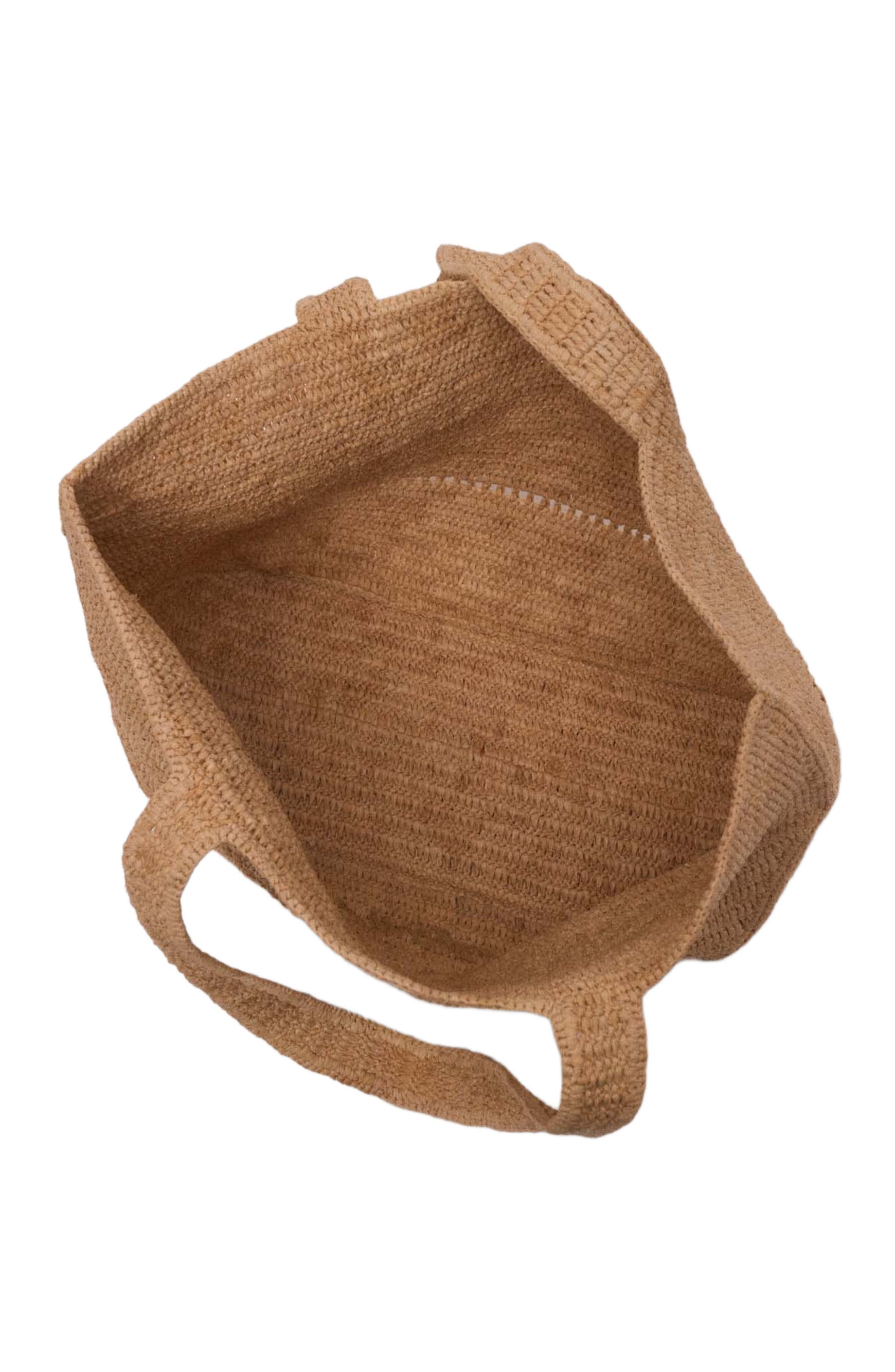 maje Crocheted raffia tote bag, Alternate, color, 