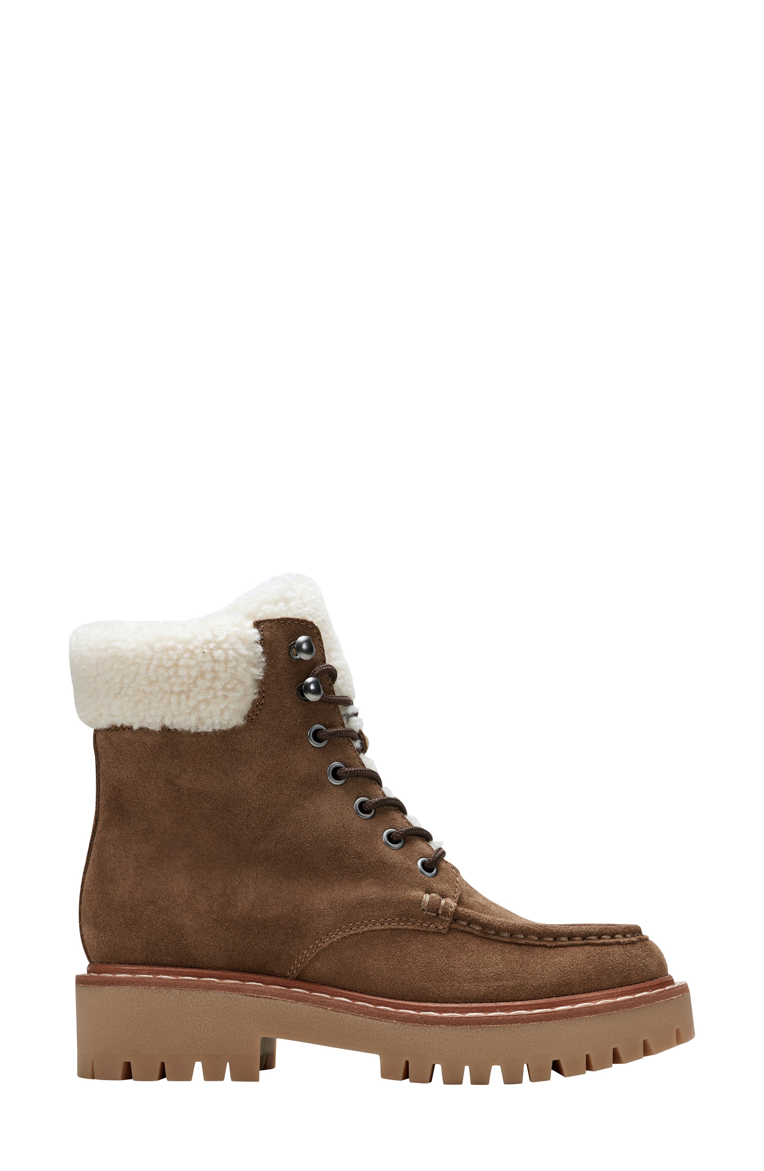 Marc Fisher LTD Nallie Faux Shearling Boot, Alternate, color, Medium Brown