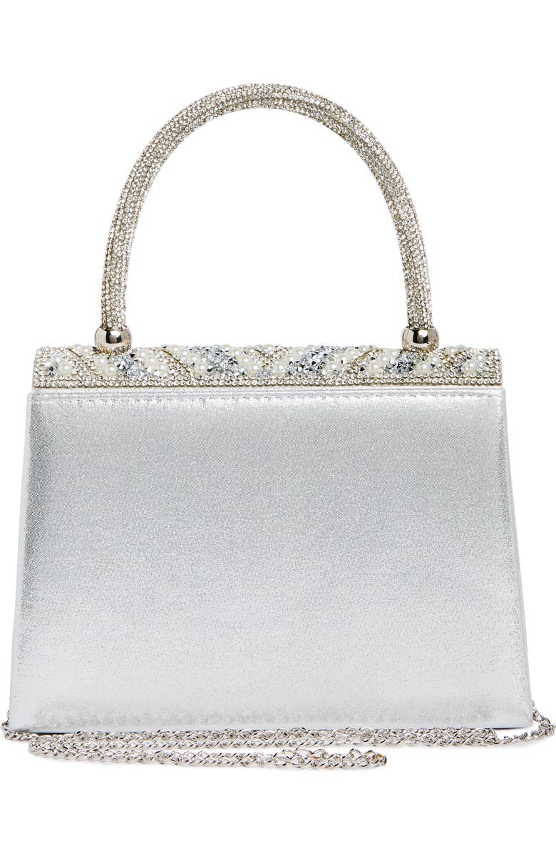 ALESSIA BIANCHI Jeweled Crystal Clutch, Alternate, color, Silver