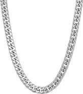 FZN Men's Sterling Silver Double Curb Chain Necklace