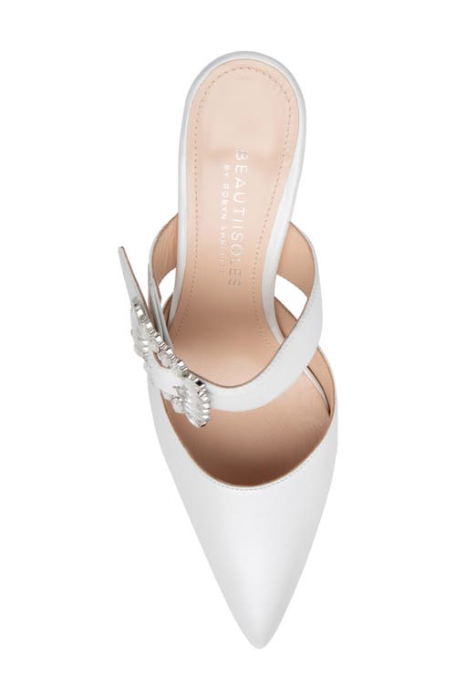 Beautiisoles Georgina Pointed Toe Mule In Off White