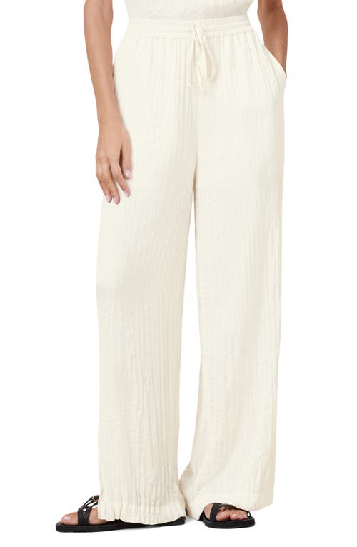 Allsaints Womens Caramin Crinkled-texture Woven Trousers Gardenia Cream In Gardenia Cream