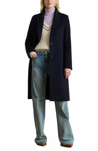 Single Breasted Wool Blend Coat