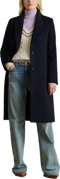 Lauren Ralph Lauren Single Breasted Wool Blend Coat