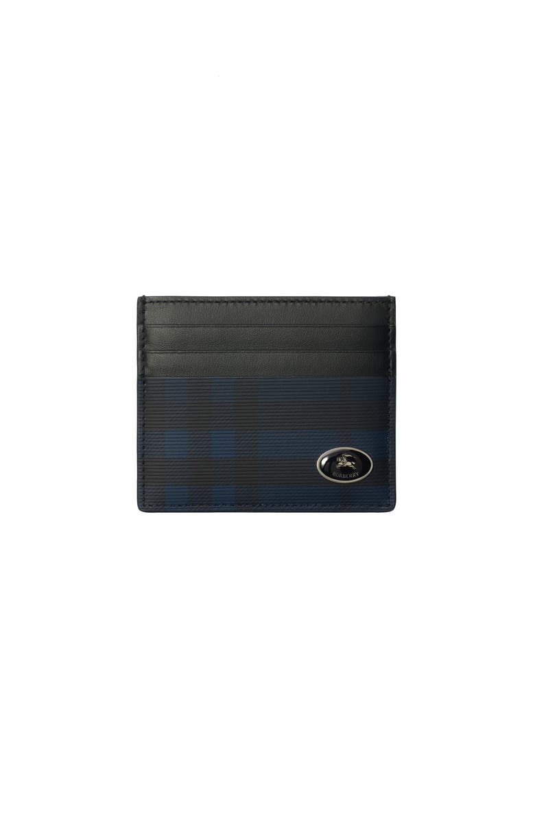 Burberry Tall Check Card Case, Main, color, Navy