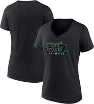 FANATICS Women's Fanatics Branded Black Boston Celtics Hometown Collection 617 V-Neck T-Shirt