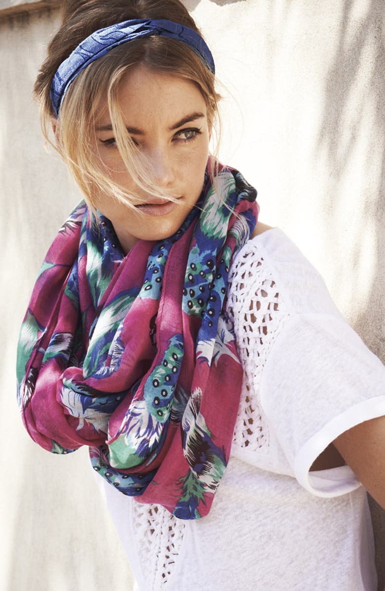 Tasha 'Feathers' Infinity Scarf, Alternate, color, 