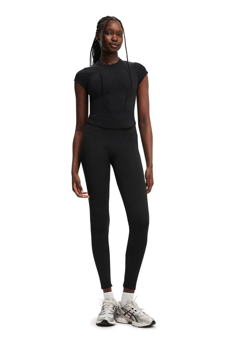 Women's Active Curved Hem Baby Tee, Alternate, color, Black