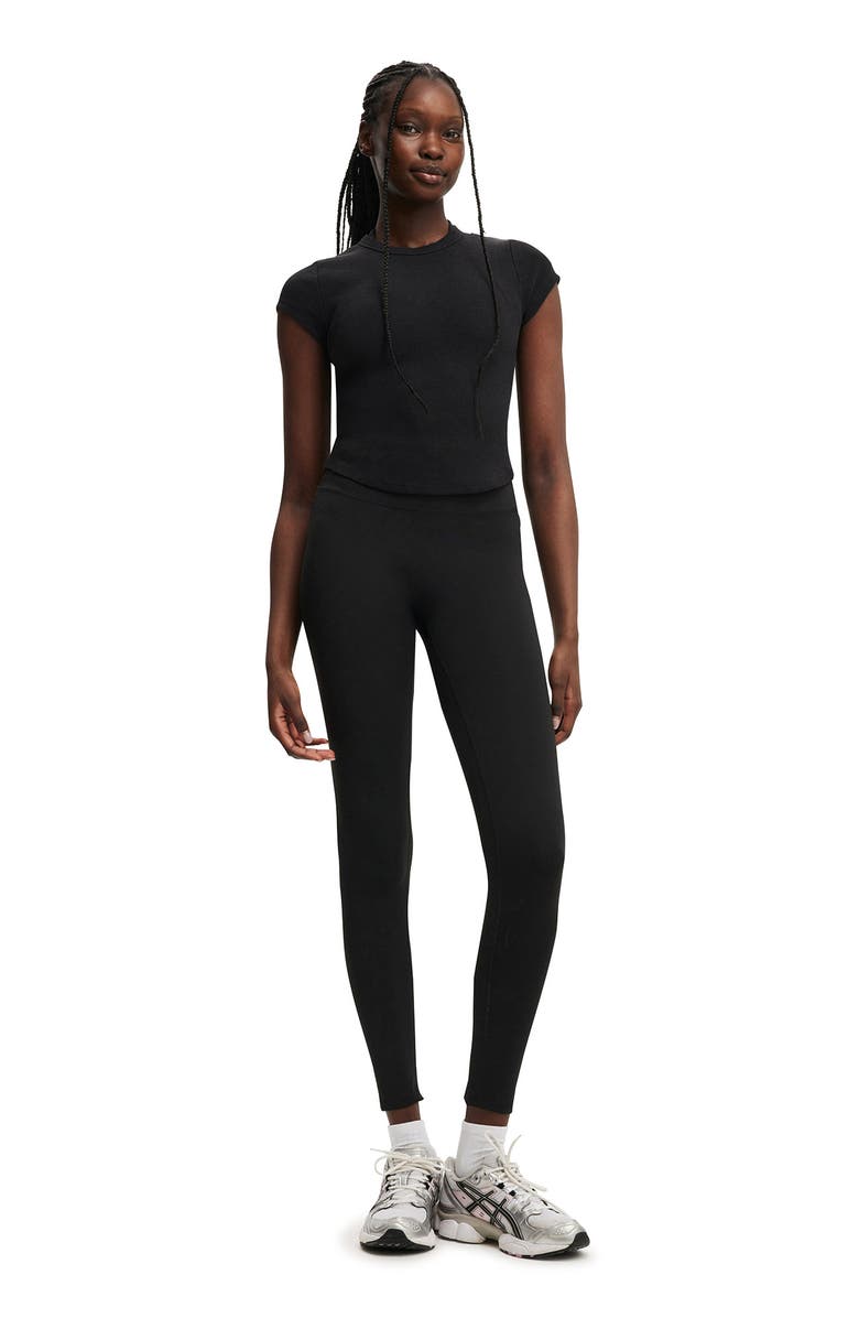 COTTON ON BODY Women's Active Curved Hem Baby Tee, Alternate, color, Black