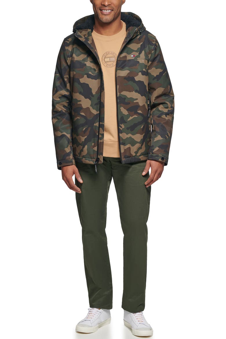 Faux Shearling Lined Softshell Jacket, Alternate, color, CAMOUFLAGE