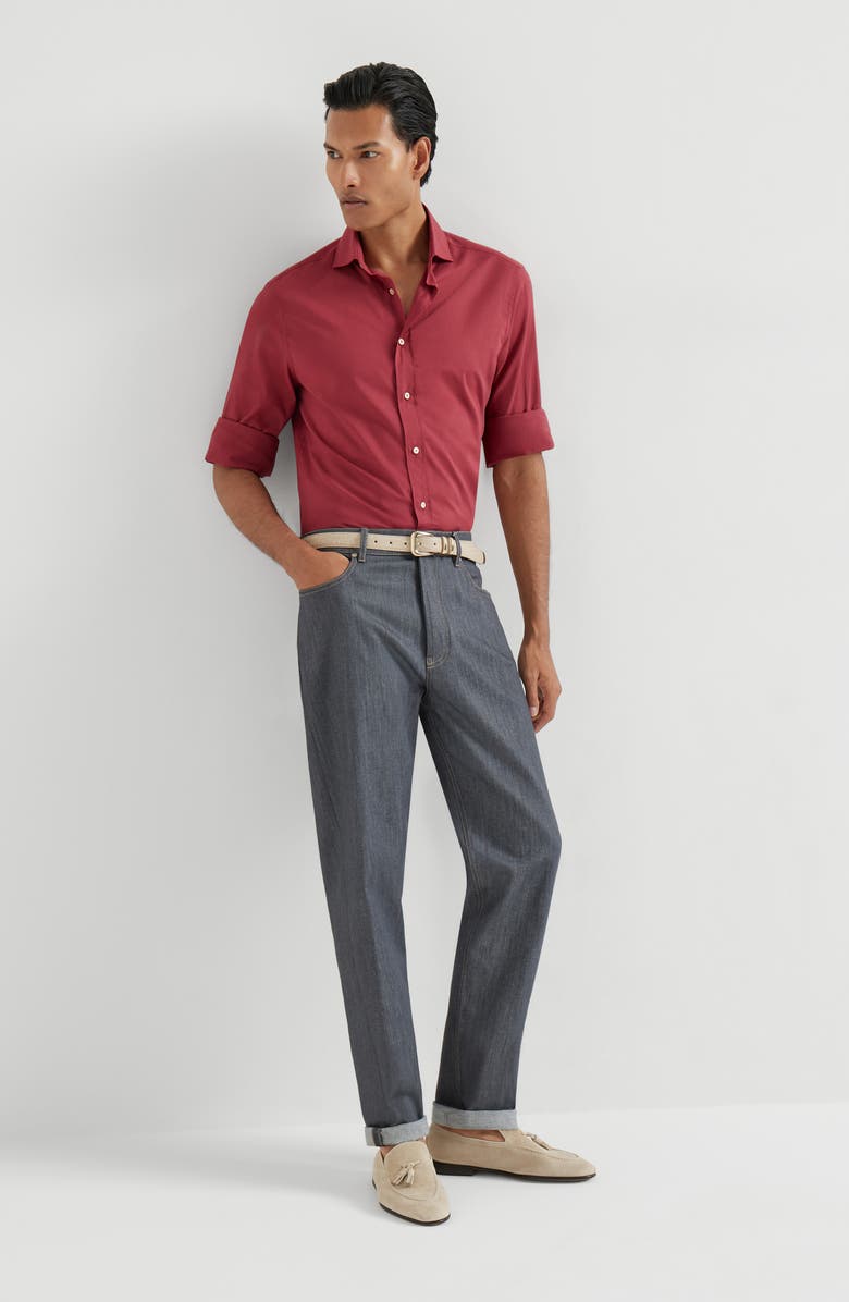 Brunello Cucinelli Comfort denim trousers, Alternate, color, Medium Grey